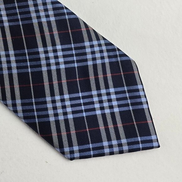 Jos A Bank Executive Collection Tie Mens Blue Plaid Silk Necktie 3.75" Classic - Picture 1 of 8